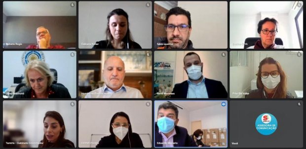 Captura de tela de videochamada mostrando todos participantes.
