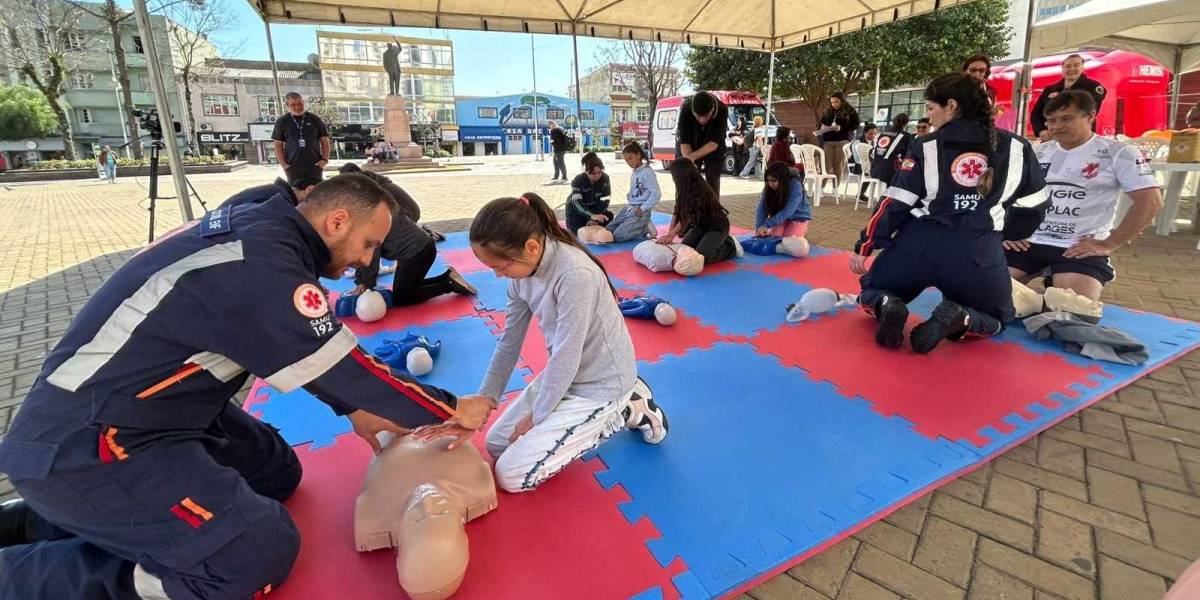 SAMU no Parque leva educação em saúde a estudantes e população em Lages