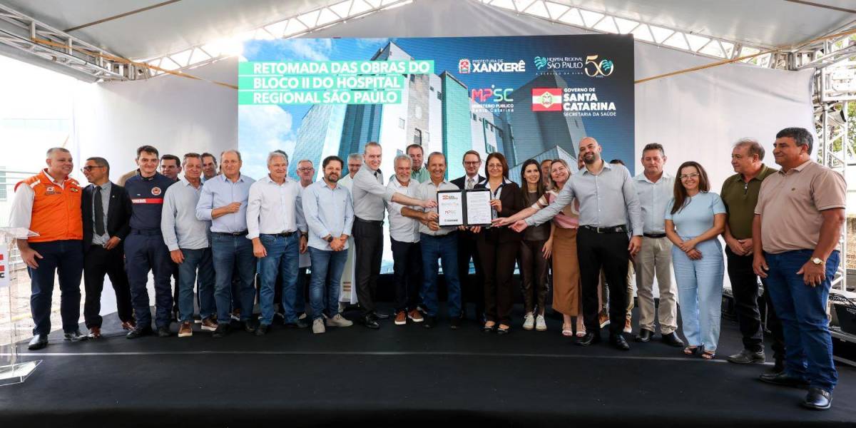 Governo do Estado anuncia retomada das obras do Bloco II no Hospital Regional São Paulo, em Xanxerê
