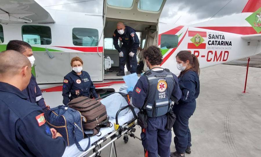 Em Joaçaba, aeromédico do SAMU SC completa dois anos com 700 pacientes e acompanhantes transportados 