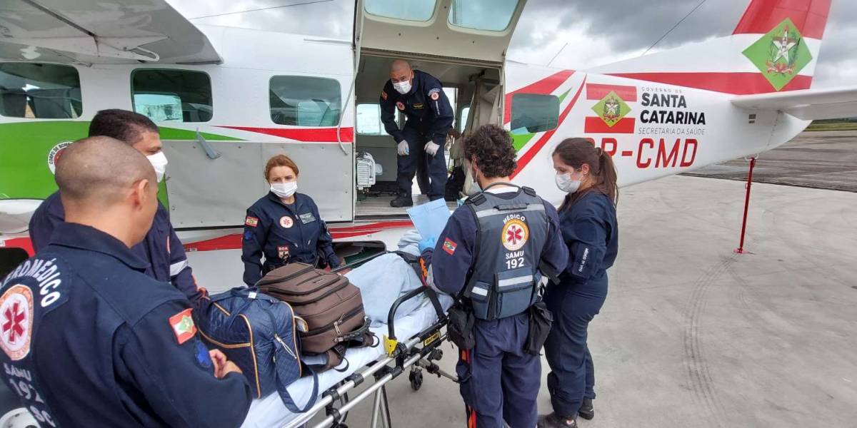 Em Joaçaba, aeromédico do SAMU SC completa dois anos com 700 pacientes e acompanhantes transportados 