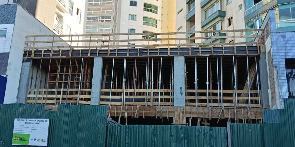 Saúde em Obras: obras estruturais da unidade do Hemosc em Itajaí estão concluídas
