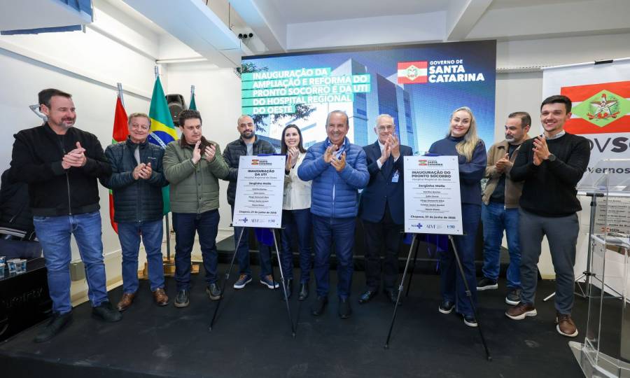 Em Chapecó, Jorginho Mello entrega novos leitos de UTI, ampliação, ressonância magnética e cobertura do Hospital Regional do Oeste e anuncia habilitação estadual